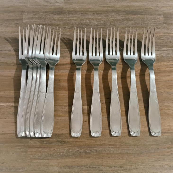Series of 11 Alfénide  forks - Christofle - vintage