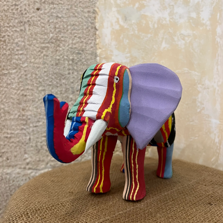 Jumbo elephant made with upcycled flip flops