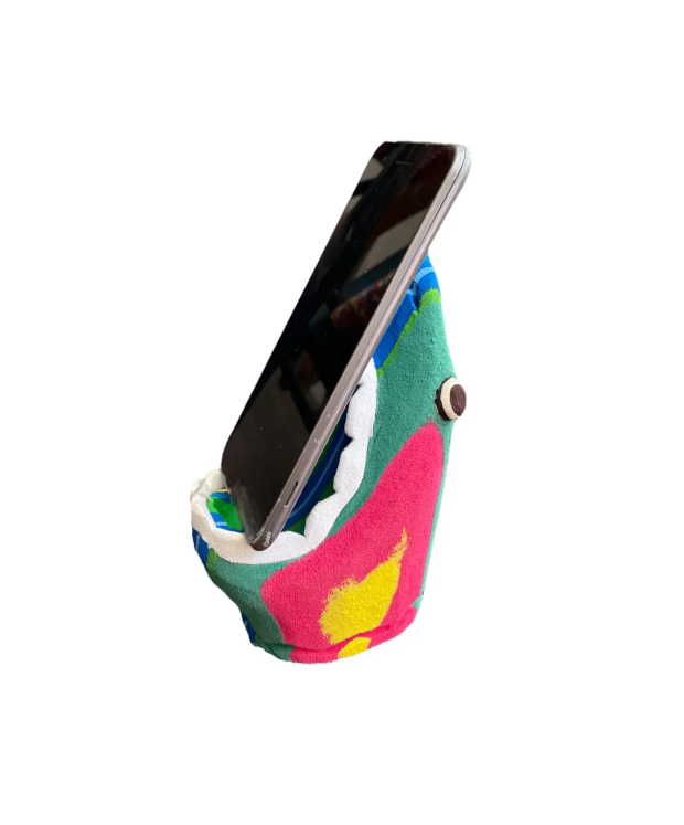 Phone stand made with upcycled flip flops