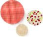 Bee wrap set of 3 reusable food wraps Pattern : Strawberry