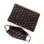 set of scarf and face mask in Swheshwe fabric AFNOR norms Color : Brown