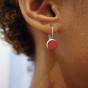 Sleepers earrings in chuchu leather Color : Red