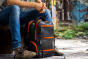 Waterproof backpack made of recycled tires