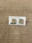 Small Square upcycled Wooden earrings Color : Green/white/Orange