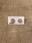Small round Wooden upcycling earrings Color : Pink Streak