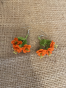 Crochet flower earrings Color : Orange